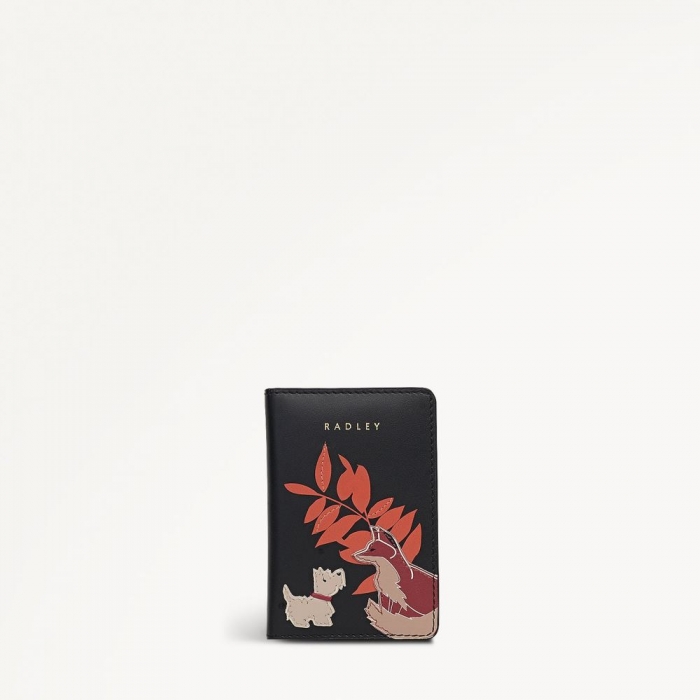 Radley London Quick Ship Women's Fleeting Fox - Small Card Holder - Black