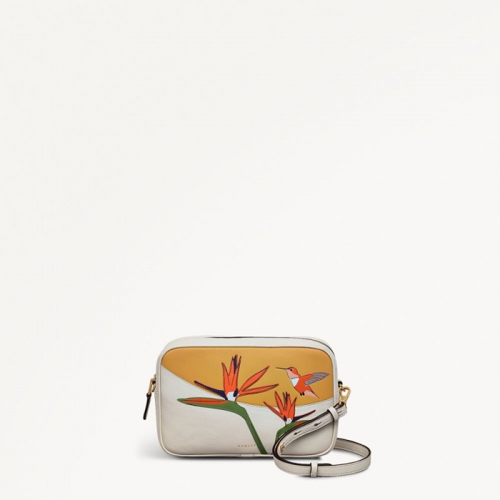 Radley London Quick Ship Women's Birds Of Paradise - Small Zip Around Cross Body - Chalk