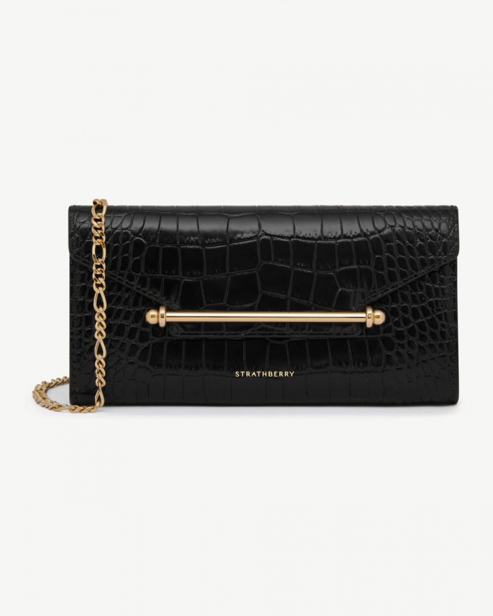 Strathberry Canada Outlet Women's Multrees Chain Wallet - Black