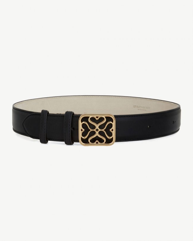 Strathberry Canada Outlet Women's Strathberry Canada Outlet Monogram Wide Buckle Belt - Black Strathberry Canada Outlet Women's Strathberry Canada Outlet Monogram Wide Buckle Belt - Black