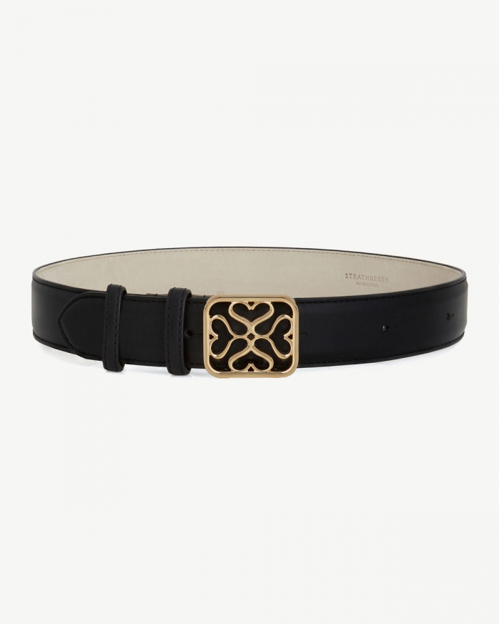 Strathberry Canada Outlet Women's Strathberry Canada Outlet Monogram Wide Buckle Belt - Black