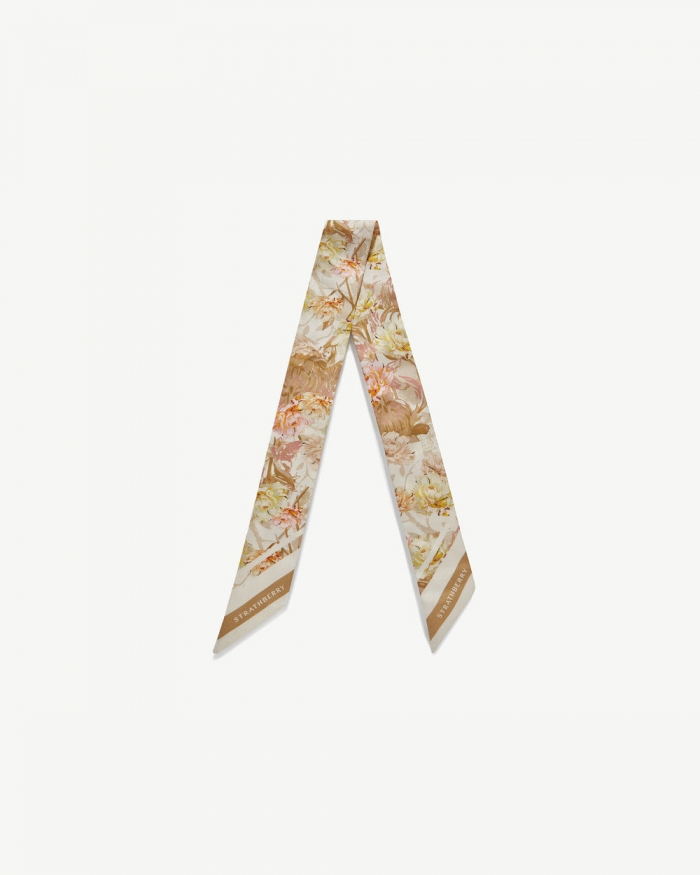 Strathberry Canada Outlet Women's Silk Skinny Scarf - White / Red