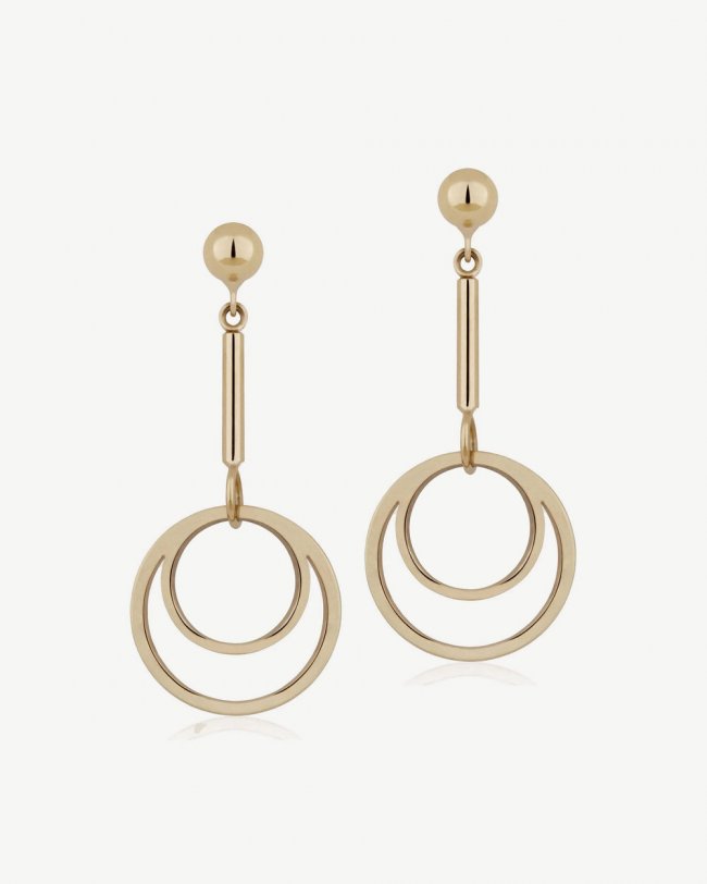 Strathberry Canada Outlet Women's Circle Drop Earrings - 22 Carat Gold Gilded - Gold Strathberry Canada Outlet Women's Circle Drop Earrings - 22 Carat Gold Gilded - Gold