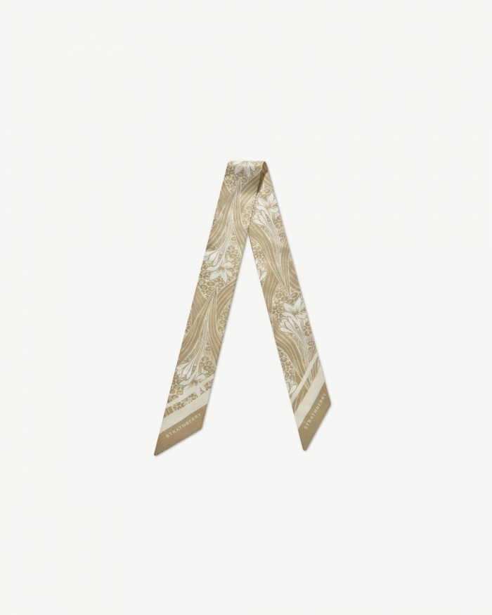 Strathberry Canada Outlet Women's Silk Skinny Scarf - Neutrals