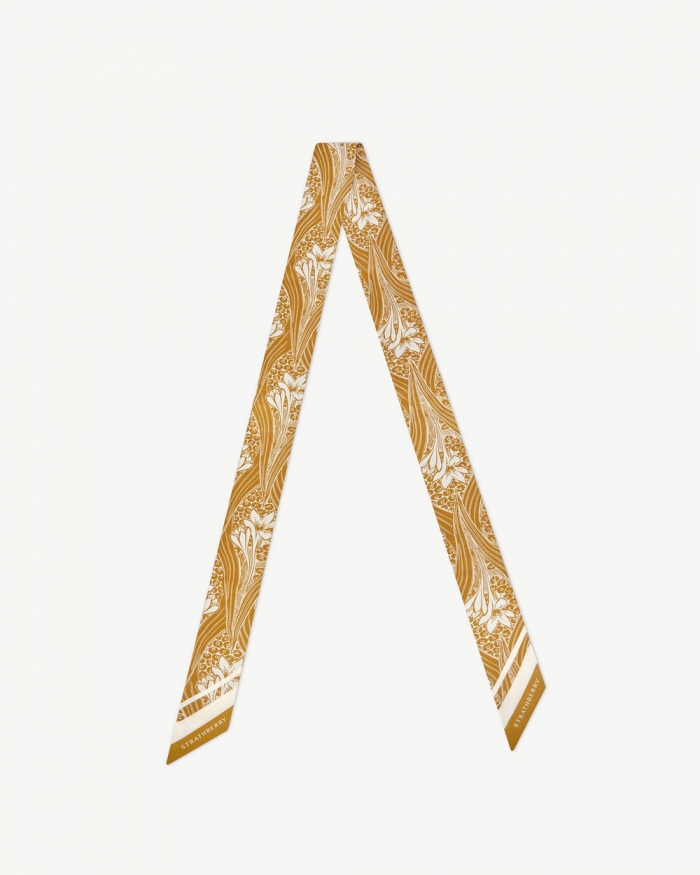 Strathberry Canada Outlet Women's Long Silk Skinny Scarf - Yellow