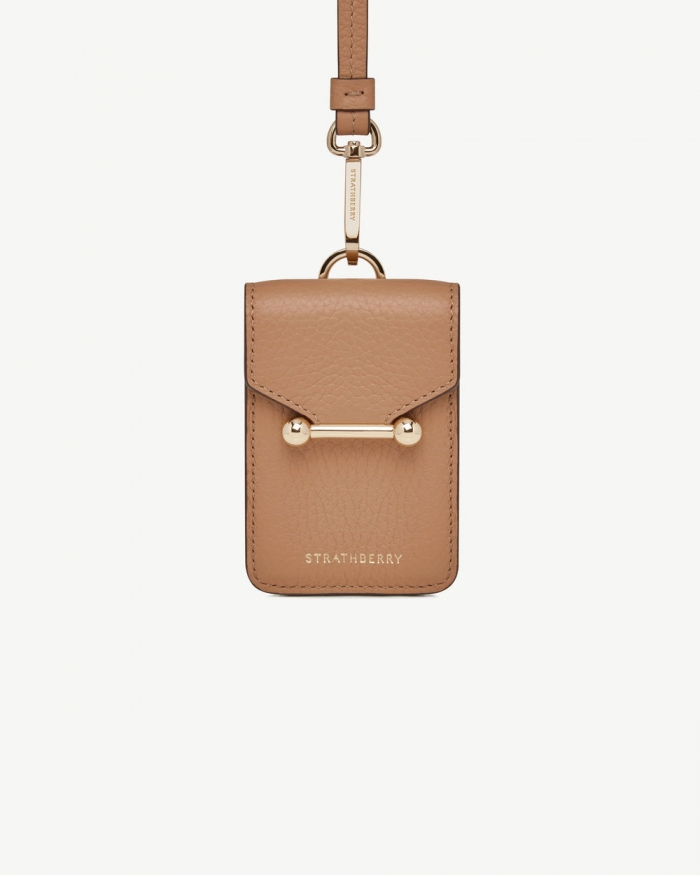 Strathberry Canada Outlet Women's Mosaic Cardholder with Strap - Brown