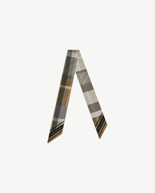 Strathberry Canada Outlet Women's Silk Skinny Scarf - Brown / Neutrals / Black Strathberry Canada Outlet Women's Silk Skinny Scarf - Brown / Neutrals / Black