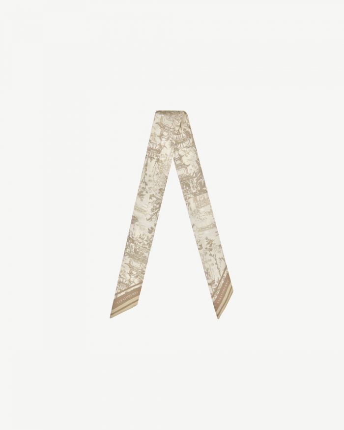 Strathberry Canada Outlet Women's Silk Skinny Scarf - Neutrals