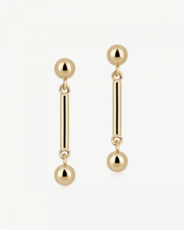 Strathberry Canada Outlet Women's Music Bar Earrings - 22 Carat Gold Gilded - Gold