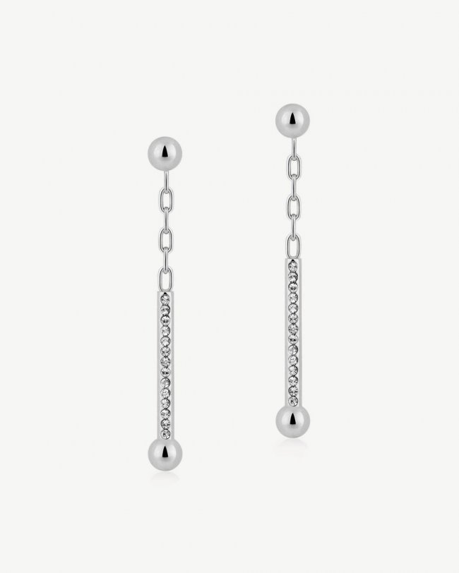 Strathberry Canada Outlet Women's Music Bar Drop Earrings - Silver Strathberry Canada Outlet Women's Music Bar Drop Earrings - Silver