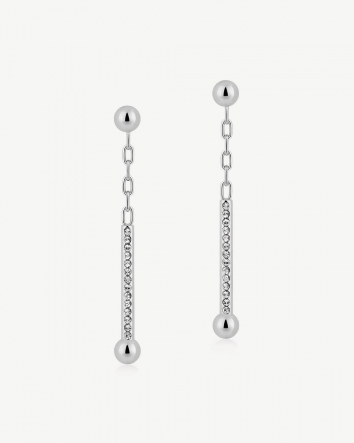 Strathberry Canada Outlet Women's Music Bar Drop Earrings - Silver