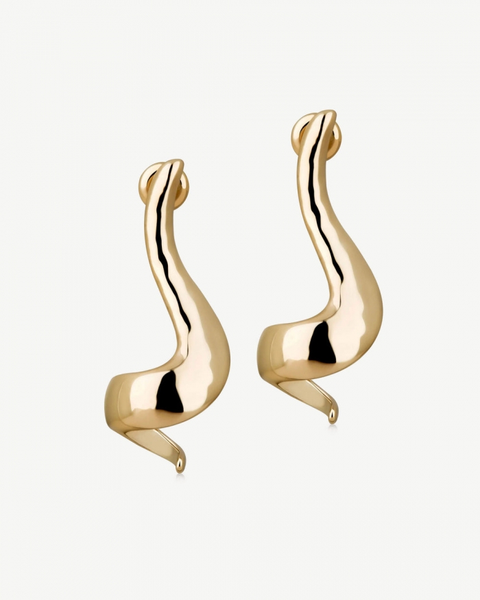 Strathberry Canada Outlet Women's St James Earrings - 22 Carat Gold Gilded - Gold