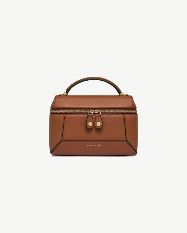 Strathberry Canada Outlet Women's Mosaic Vanity Bag - Tan / Brown Strathberry Canada Outlet Women's Mosaic Vanity Bag - Tan / Brown