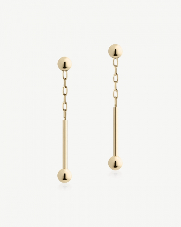 Strathberry Canada Outlet Women's Music Bar Drop Earrings - 22 Carat Gold Gilded - Gold