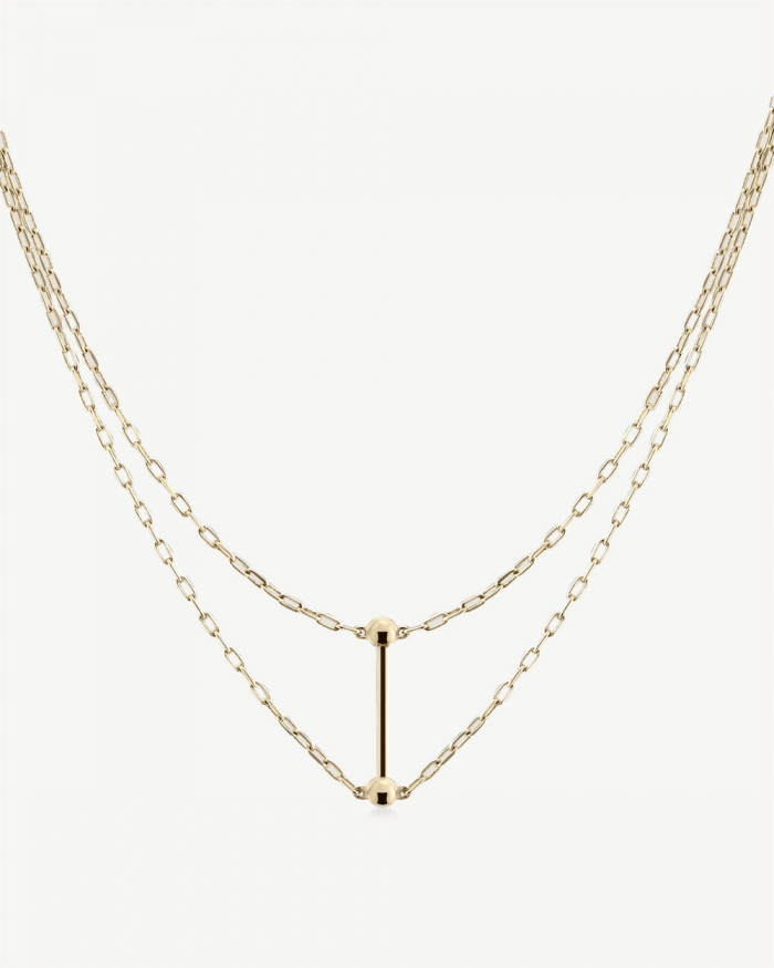 Strathberry Canada Outlet Women's Music Bar Necklace - 22 Carat Gold Gilded - Gold