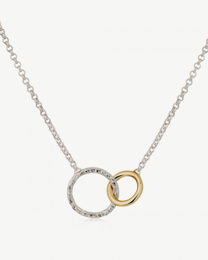 Strathberry Canada Outlet Women's Halo Necklace - Sterling Silver/24 Carat Gold Gilded - Gold / Silver