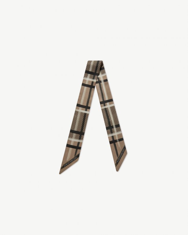 Strathberry Canada Outlet Women's Silk Skinny Scarf - Brown Strathberry Canada Outlet Women's Silk Skinny Scarf - Brown