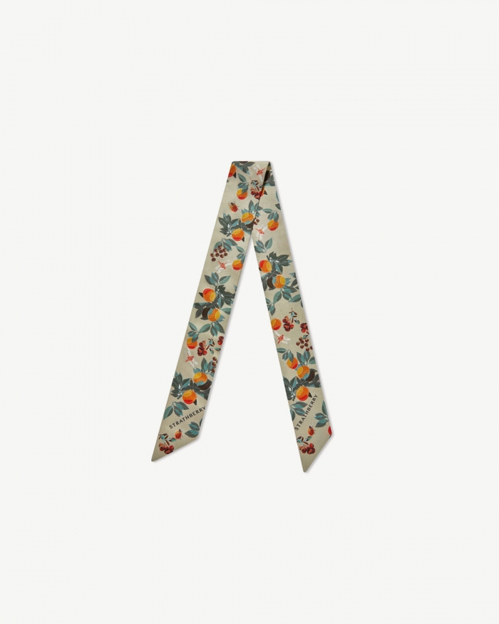 Strathberry Canada Outlet Women's Silk Skinny Scarf - Green