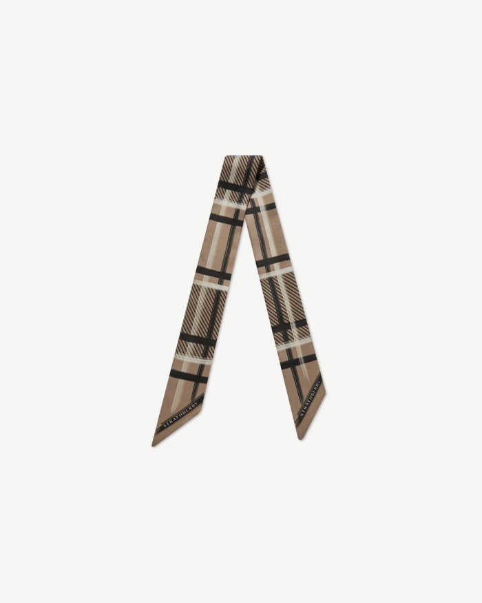 Strathberry Canada Outlet Women's Silk Skinny Scarf - Brown