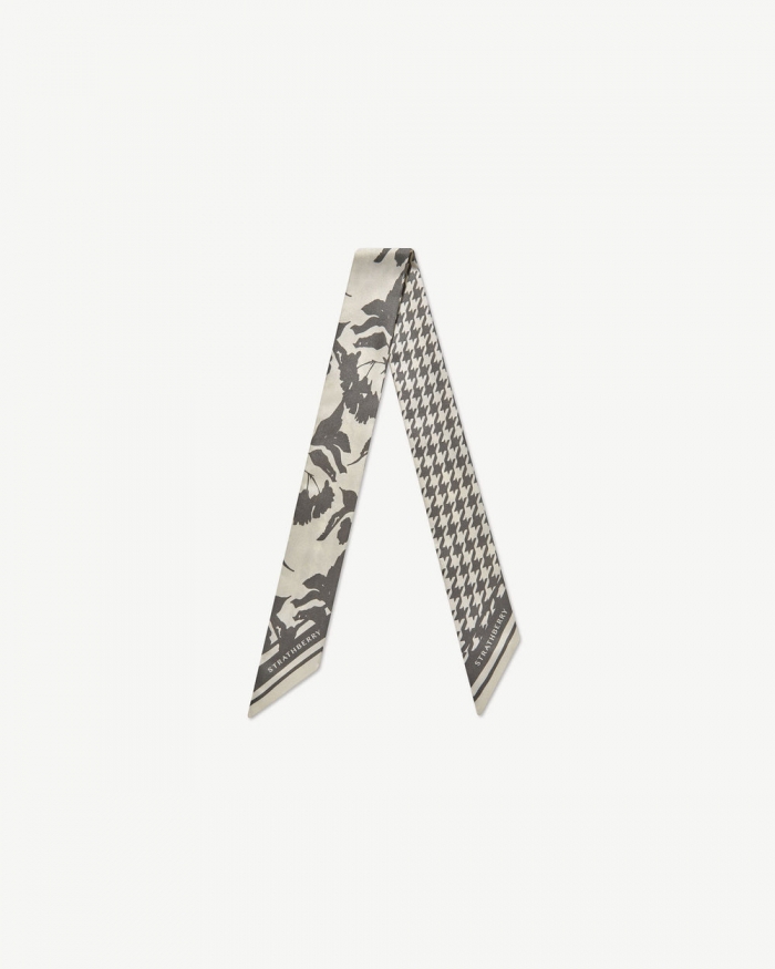 Strathberry Canada Outlet Women's Silk Skinny Scarf - Grey