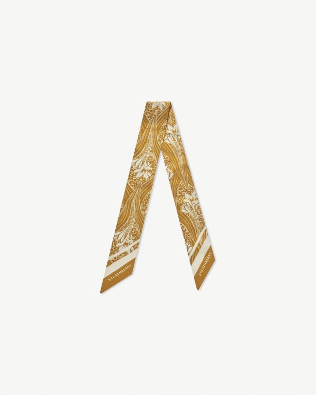 Strathberry Canada Outlet Women's Silk Skinny Scarf - Yellow Strathberry Canada Outlet Women's Silk Skinny Scarf - Yellow