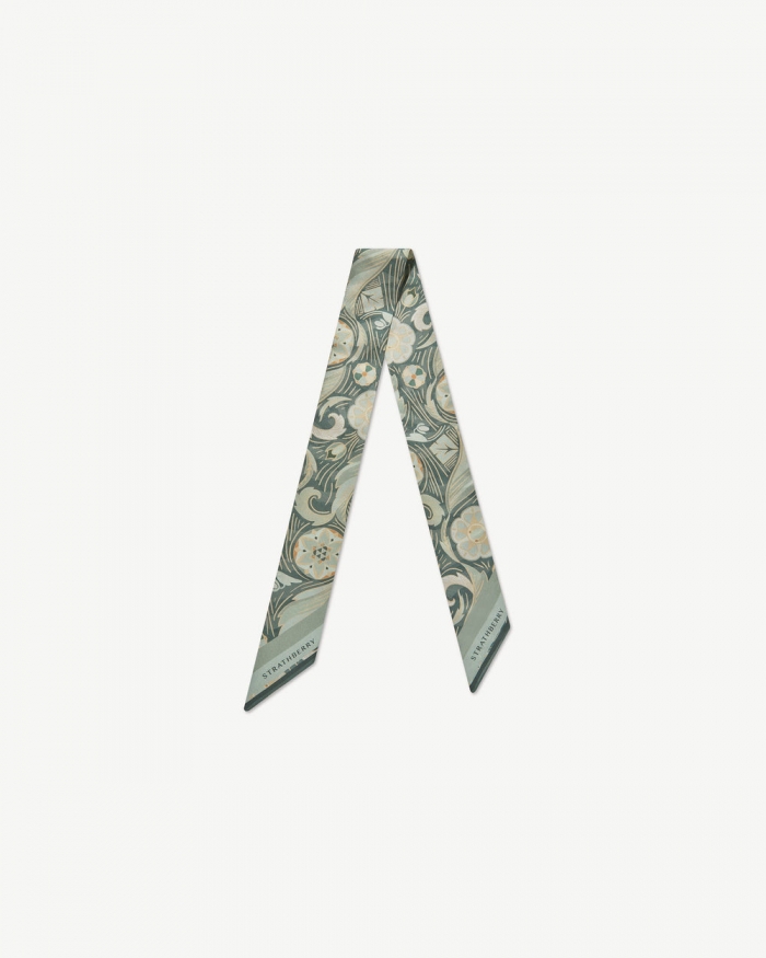 Strathberry Canada Outlet Women's Silk Skinny Scarf - Green