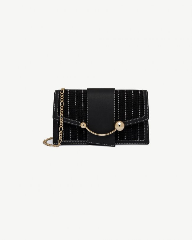 Strathberry Canada Outlet Women's Crescent on a Chain - Black Strathberry Canada Outlet Women's Crescent on a Chain - Black