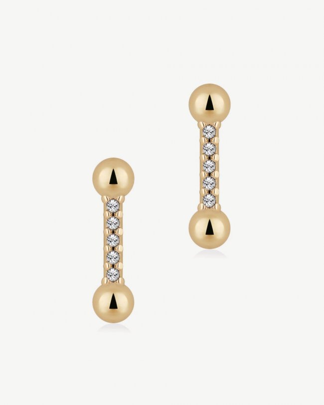 Strathberry Canada Outlet Women's Crystal Mosaic Earrings - 22 Carat Gold Gilded - Gold Strathberry Canada Outlet Women's Crystal Mosaic Earrings - 22 Carat Gold Gilded - Gold