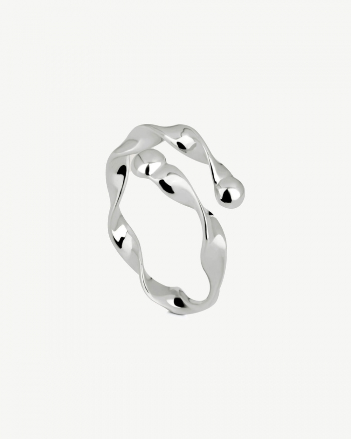 Strathberry Canada Outlet Women's Crescent Twisted Ring - Sterling Silver - Silver