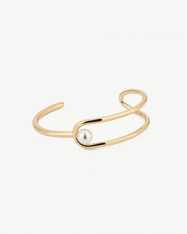 Strathberry Canada Outlet Women's Lana Pearl Bangle - 22 Carat Gold Gilded - Gold Strathberry Canada Outlet Women's Lana Pearl Bangle - 22 Carat Gold Gilded - Gold
