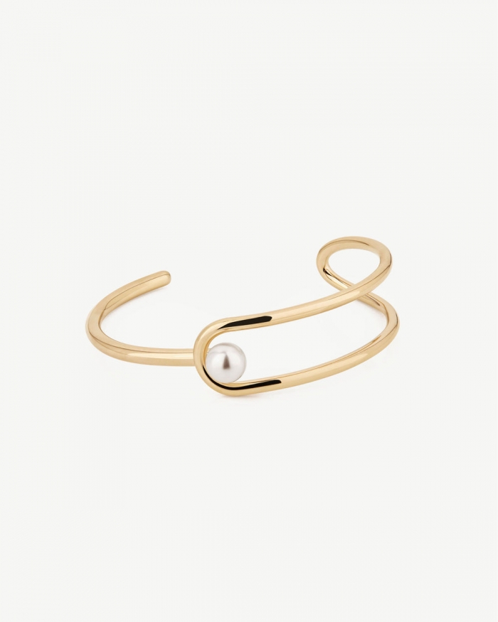 Strathberry Canada Outlet Women's Lana Pearl Bangle - 22 Carat Gold Gilded - Gold