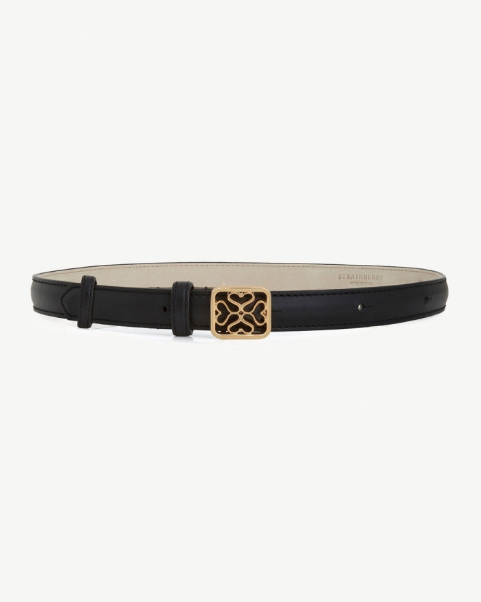 Strathberry Canada Outlet Women's Strathberry Canada Outlet Monogram Thin Buckle Belt - Black