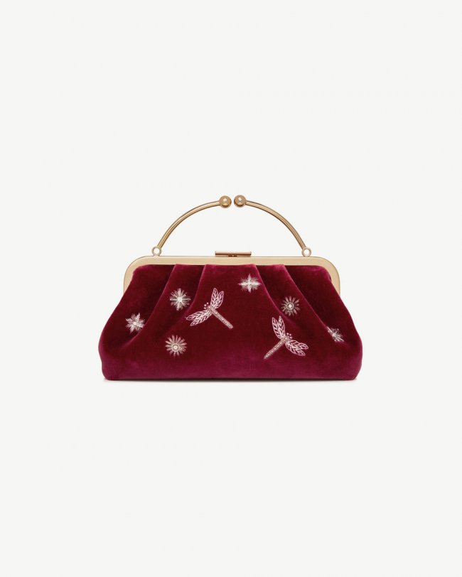 Strathberry Canada Outlet Women's Frame Clutch - Burgundy