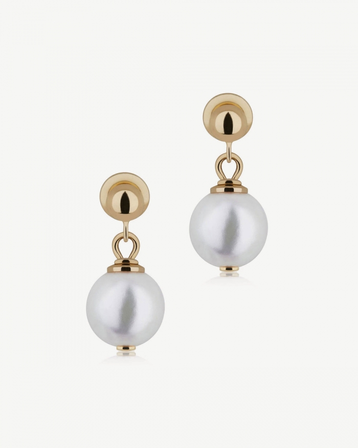 Strathberry Canada Outlet Women's Lana Pearl Earrings - 22 Carat Gold Gilded - Gold
