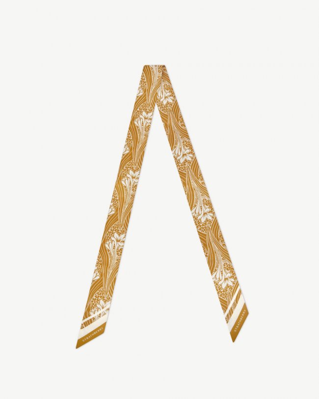 Strathberry Canada Outlet Women's Long Silk Skinny Scarf - Yellow Strathberry Canada Outlet Women's Long Silk Skinny Scarf - Yellow