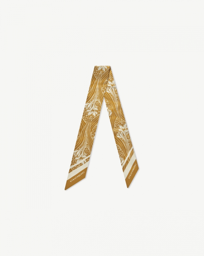 Strathberry Canada Outlet Women's Silk Skinny Scarf - Yellow