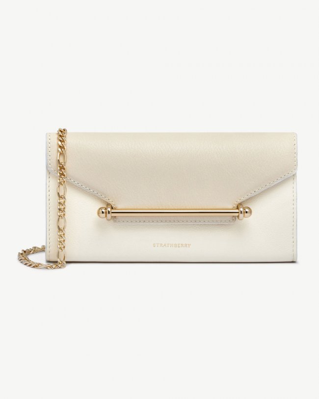 Strathberry Canada Outlet Women's Multrees Chain Wallet - White Strathberry Canada Outlet Women's Multrees Chain Wallet - White