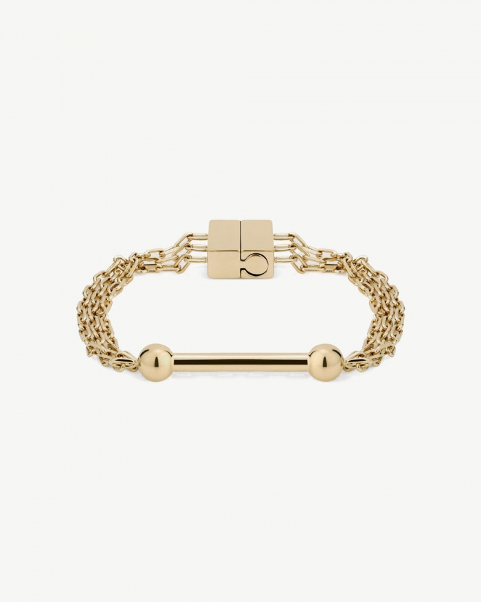 Strathberry Canada Outlet Women's Music Bar Chain Bracelet (Small) - 22 Carat Gold Gilded - Gold