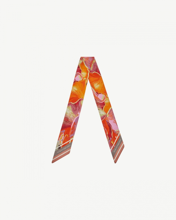 Strathberry Canada Outlet Women's Silk Skinny Scarf - Red