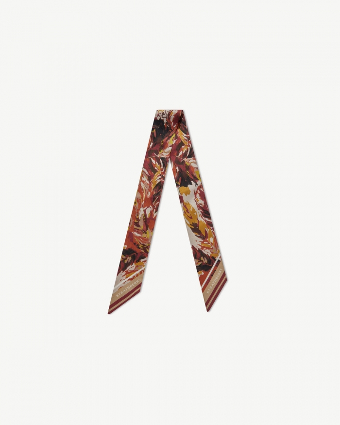 Strathberry Canada Outlet Women's Silk Skinny Scarf - Red / White