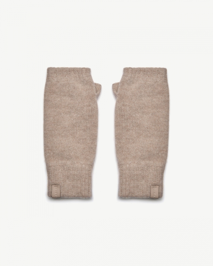 Strathberry Canada Outlet Women's Westray Fingerless Cashmere Gloves - Oat