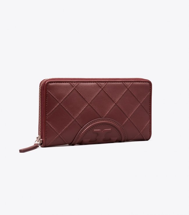 TORY BURCH FLEMING SOFT ZIP CONTINENTAL WALLET - Muscadine | Free Shipping