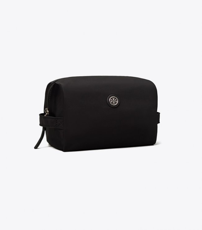 TORY BURCH NYLON LARGE COSMETIC CASE - Black | Free Shipping