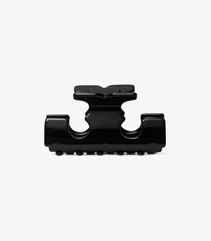 TORY BURCH SERIF-T HAIR CLIP - Black | Free Shipping