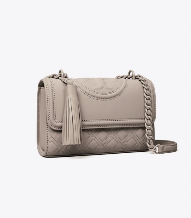 TORY BURCH SMALL FLEMING MATTE CONVERTIBLE SHOULDER BAG - Gray Heron | Free Shipping