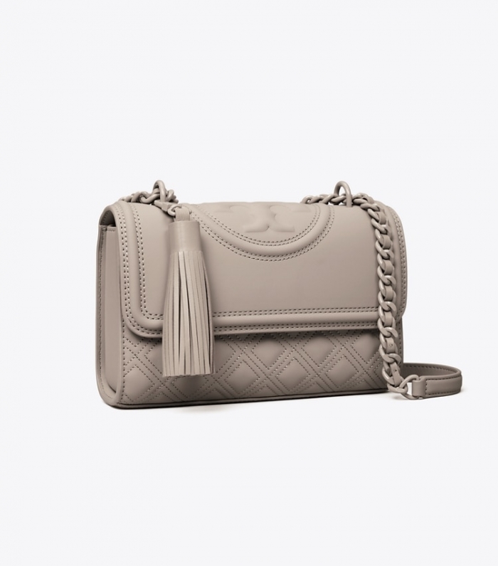 TORY BURCH SMALL FLEMING MATTE CONVERTIBLE SHOULDER BAG - Gray Heron | Free Shipping
