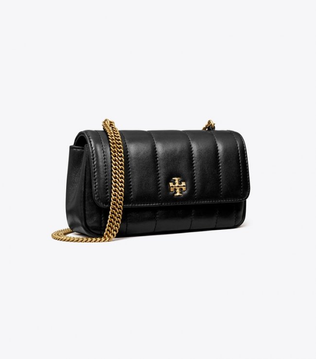 TORY BURCH MINI KIRA FLAP SHOULDER BAG - Black | Free Shipping