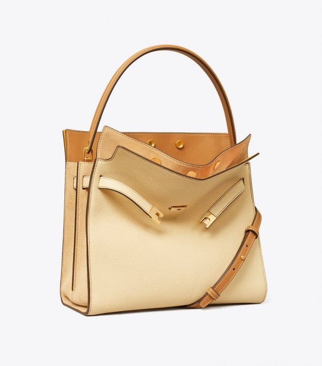 TORY BURCH LEE RADZIWILL PEBBLED DOUBLE BAG - New Moon | Free Shipping