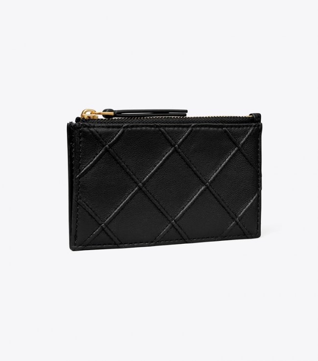 TORY BURCH FLEMING SOFT ZIP CARD CASE - Black | Free Shipping