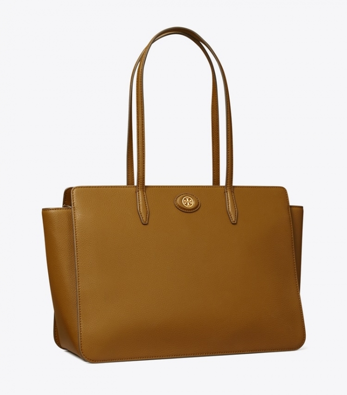TORY BURCH ROBINSON PEBBLED TOTE - Bistro Brown | Free Shipping